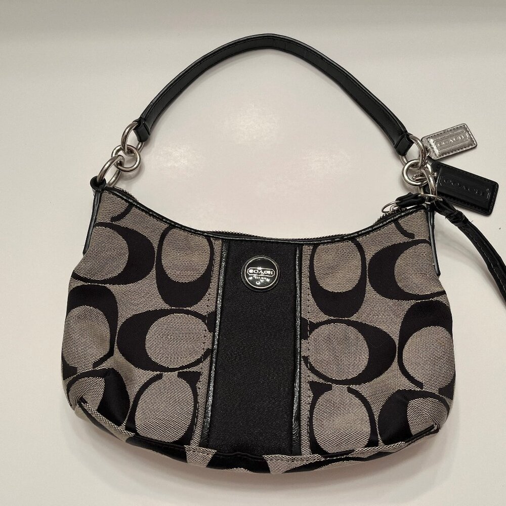 Coach handbag - Signature "C" design, black and gray
